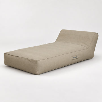 Poolboy Floata-Long in Natural beige, three-quarter view.