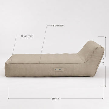 Poolboy Floata-Long dimensions: 160cm long, 88cm wide, 45cm high.
