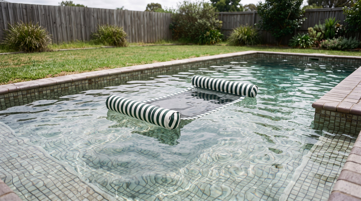 Poolboy Sinka-Bit floating hammock on a pool