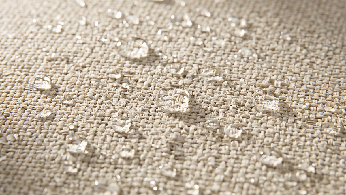 Water beading on solution-dyed Olefin fabric
