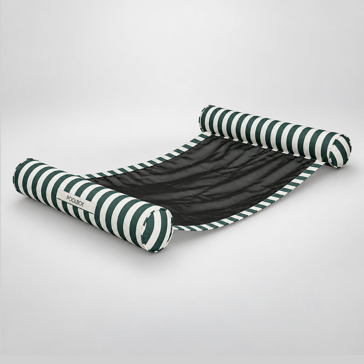 Poolboy Sinka-Bit in Green and White stripe, three-quarter view.